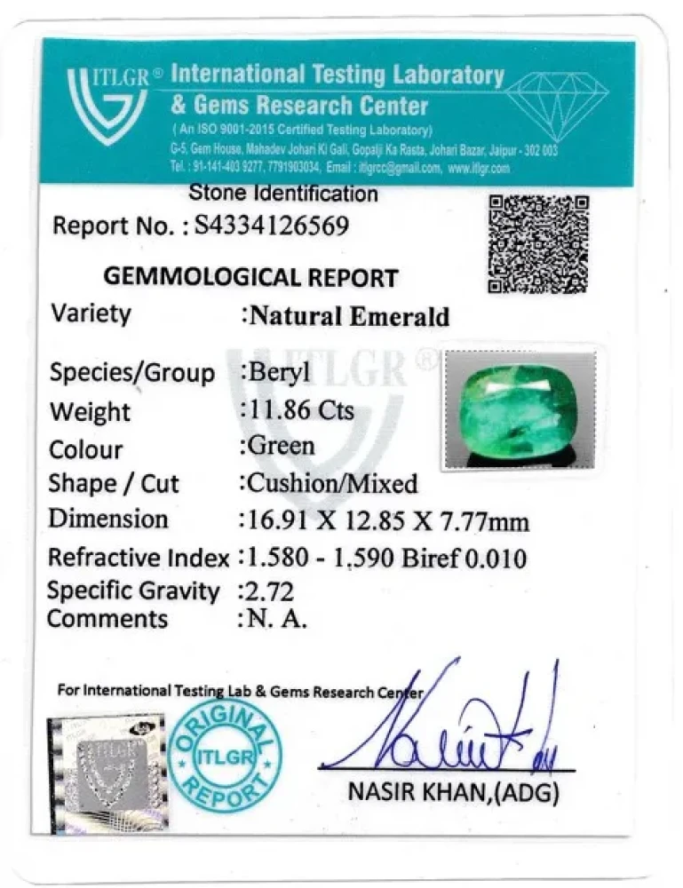 Emerald (Panna) - 11.86 Carat