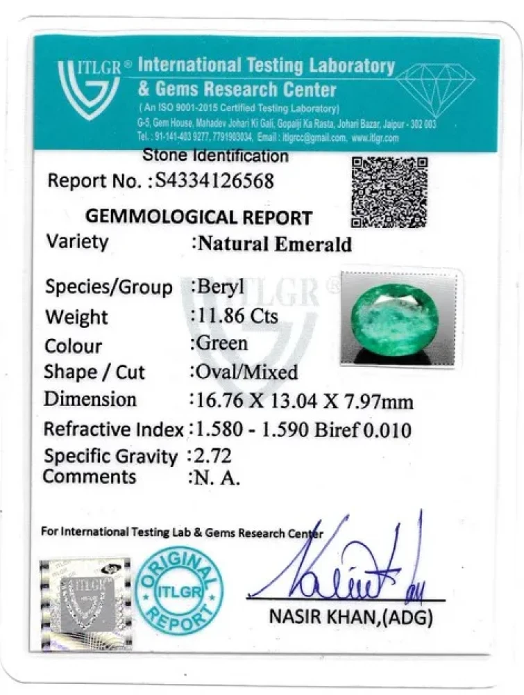 Emerald (Panna) - 11.86 Carat
