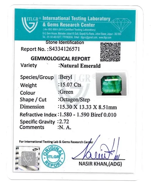 Emerald (Panna) - 15.07 Carat