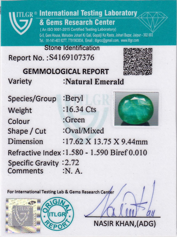 Emerald (Panna) - 16.34 Carat