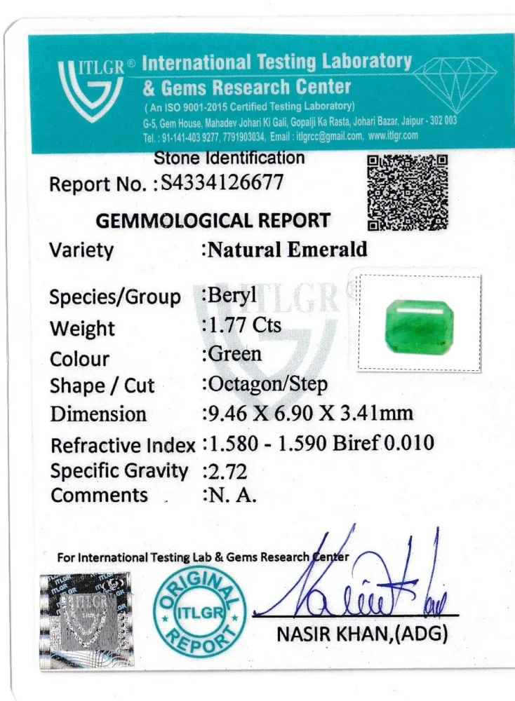 Emerald (Panna) - 1.77 Carat
