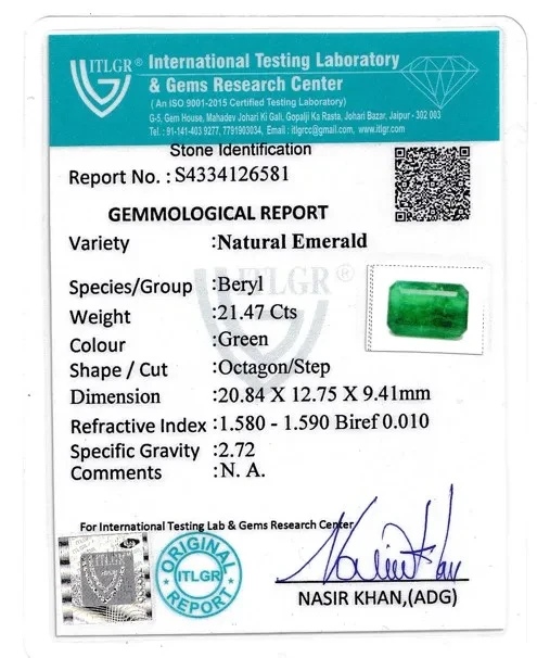 Emerald (Panna) - 21.47 Carat