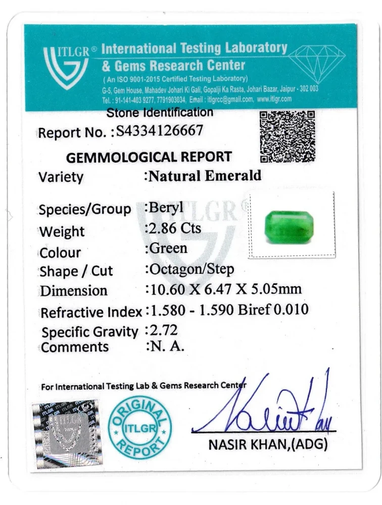 Emerald (Panna) - 2.86 Carat