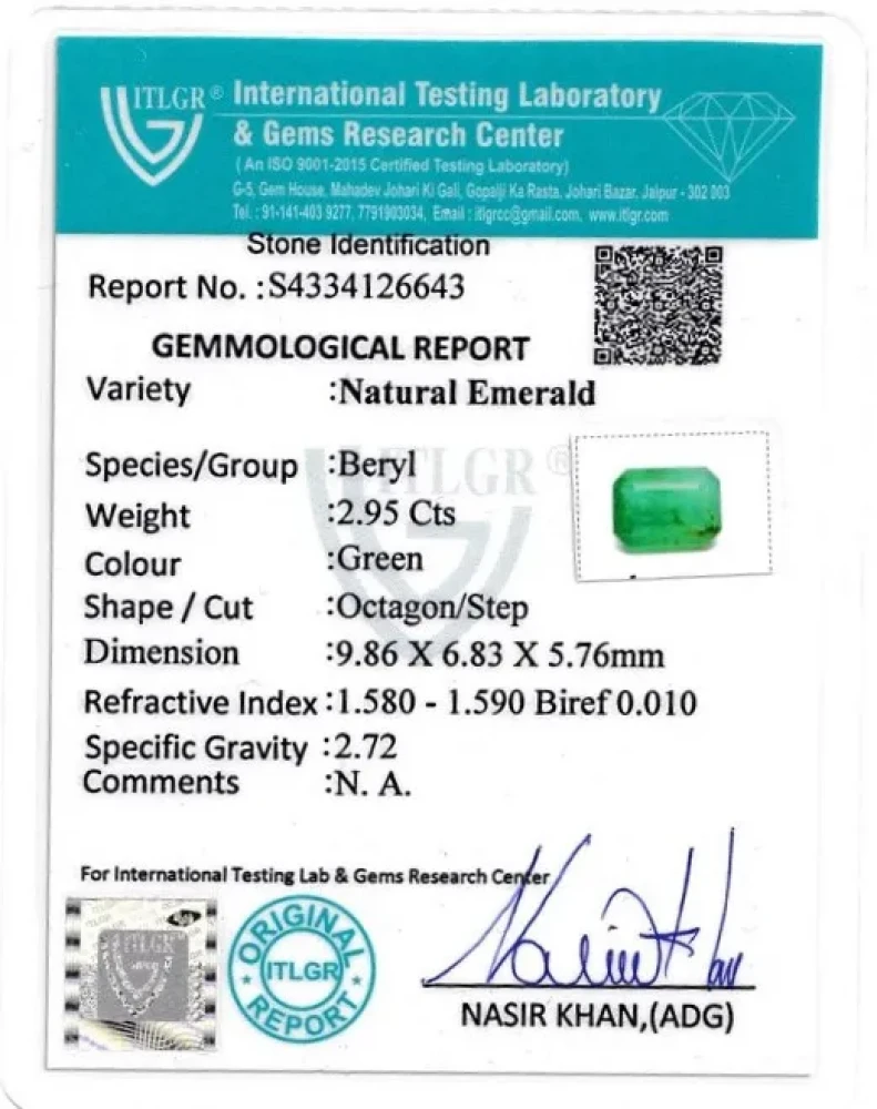 Emerald (Panna) - 2.95 Carat