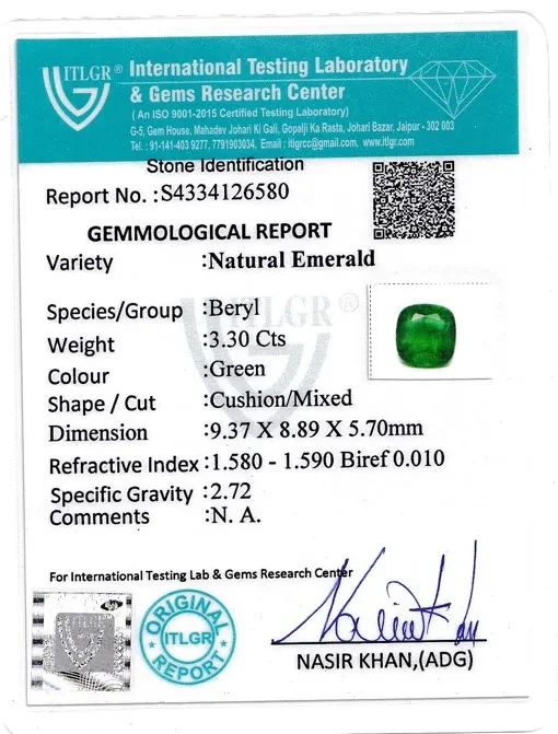 Emerald (Panna) - 3.3 Carat