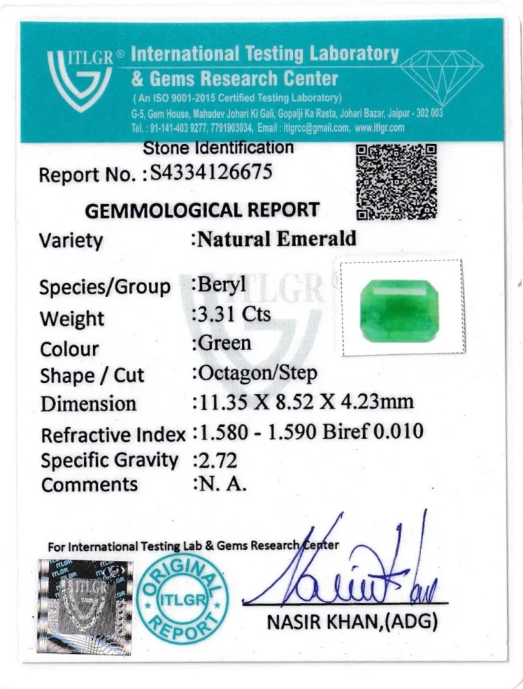 Emerald (Panna) - 3.31 Carat