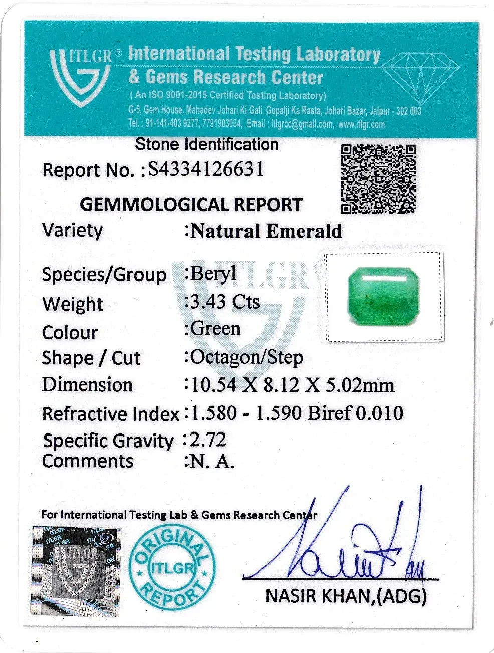 Emerald (Panna) - 3.43 Carat