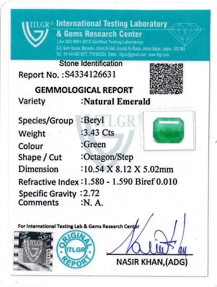 Emerald (Panna) - 3.43 Carat