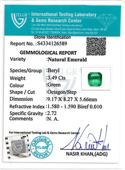 Emerald (Panna) - 3.49 Carat