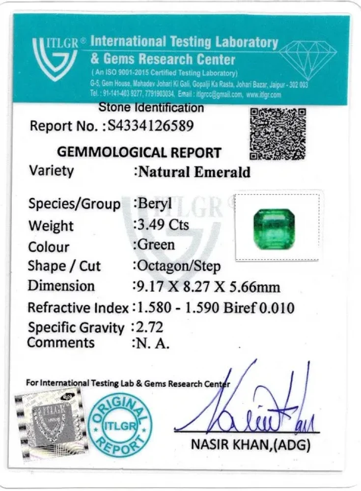 Emerald (Panna) - 3.49 Carat