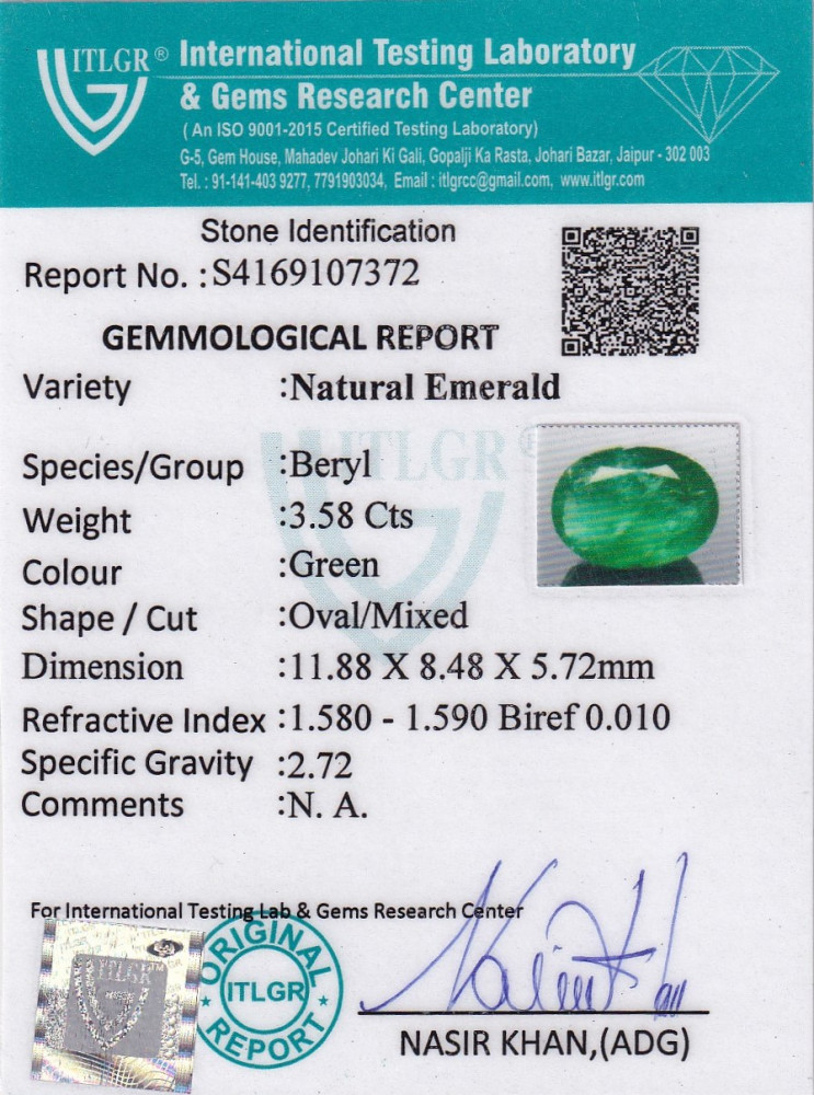 Emerald (Panna) - 3.58 Carat