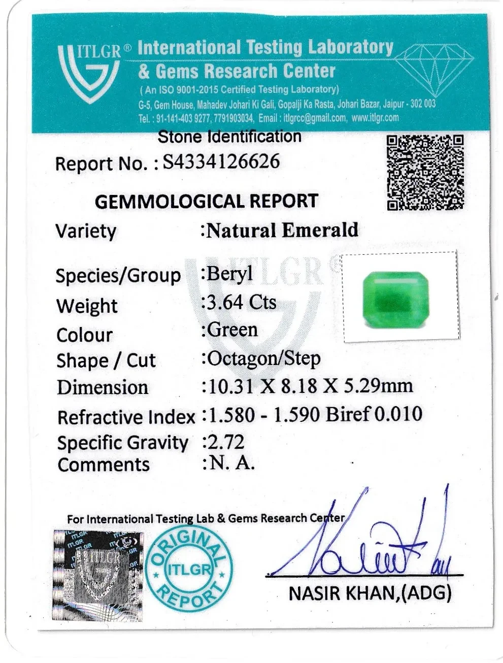 Emerald (Panna) - 3.64 Carat