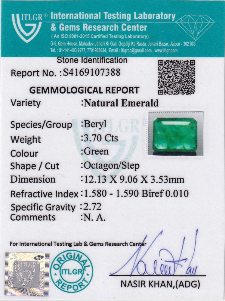 Emerald (Panna) - 3.7 Carat