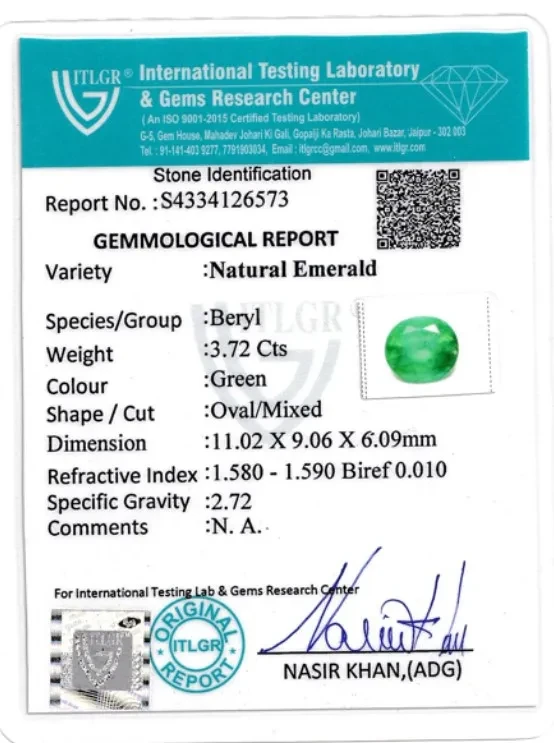 Emerald (Panna) - 3.72 Carat