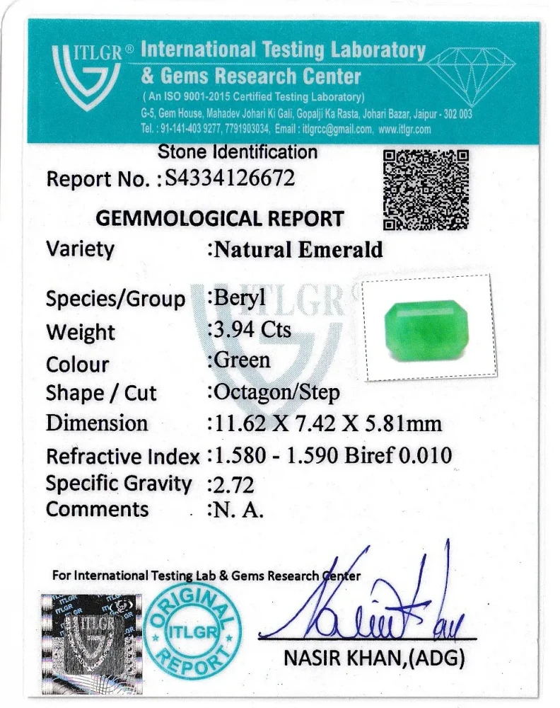 Emerald (Panna) - 3.94 Carat
