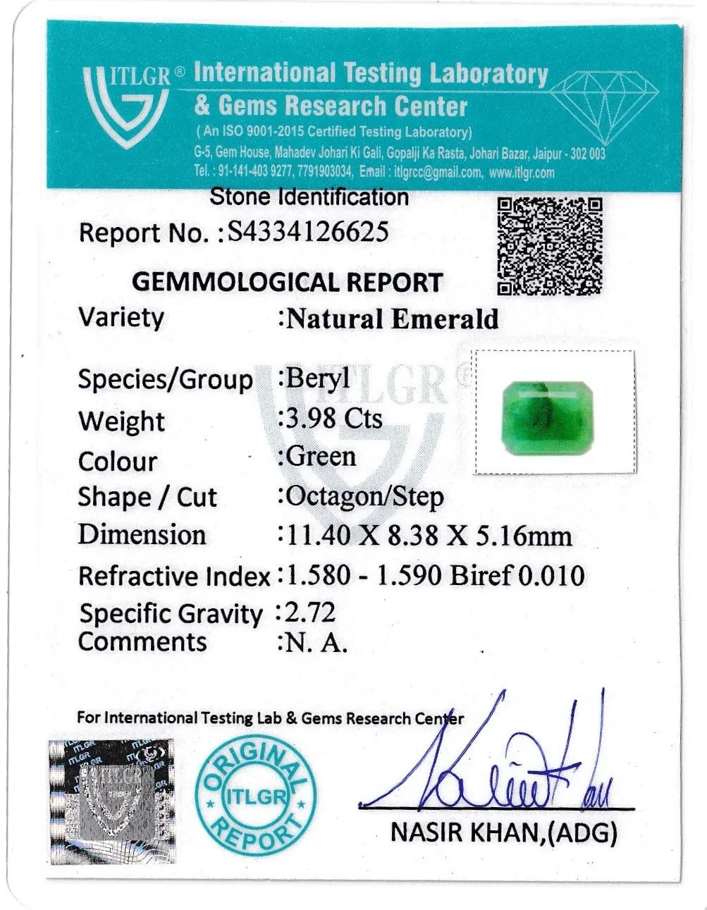 Emerald (Panna) - 3.98 Carat
