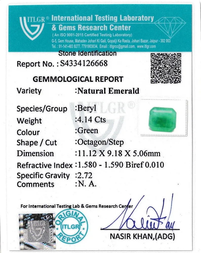 Emerald (Panna) - 4.14 Carat