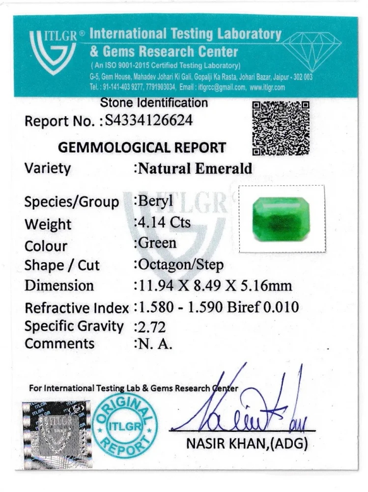 Emerald (Panna) - 4.14 Carat