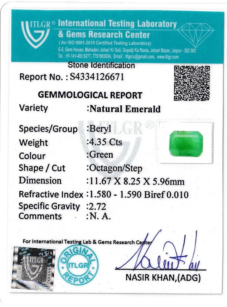 Emerald (Panna) - 4.35 Carat
