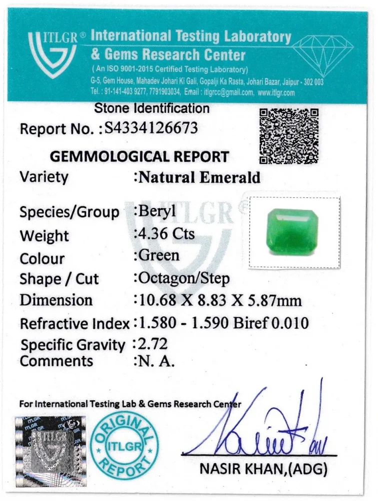 Emerald (Panna) - 4.36 Carat