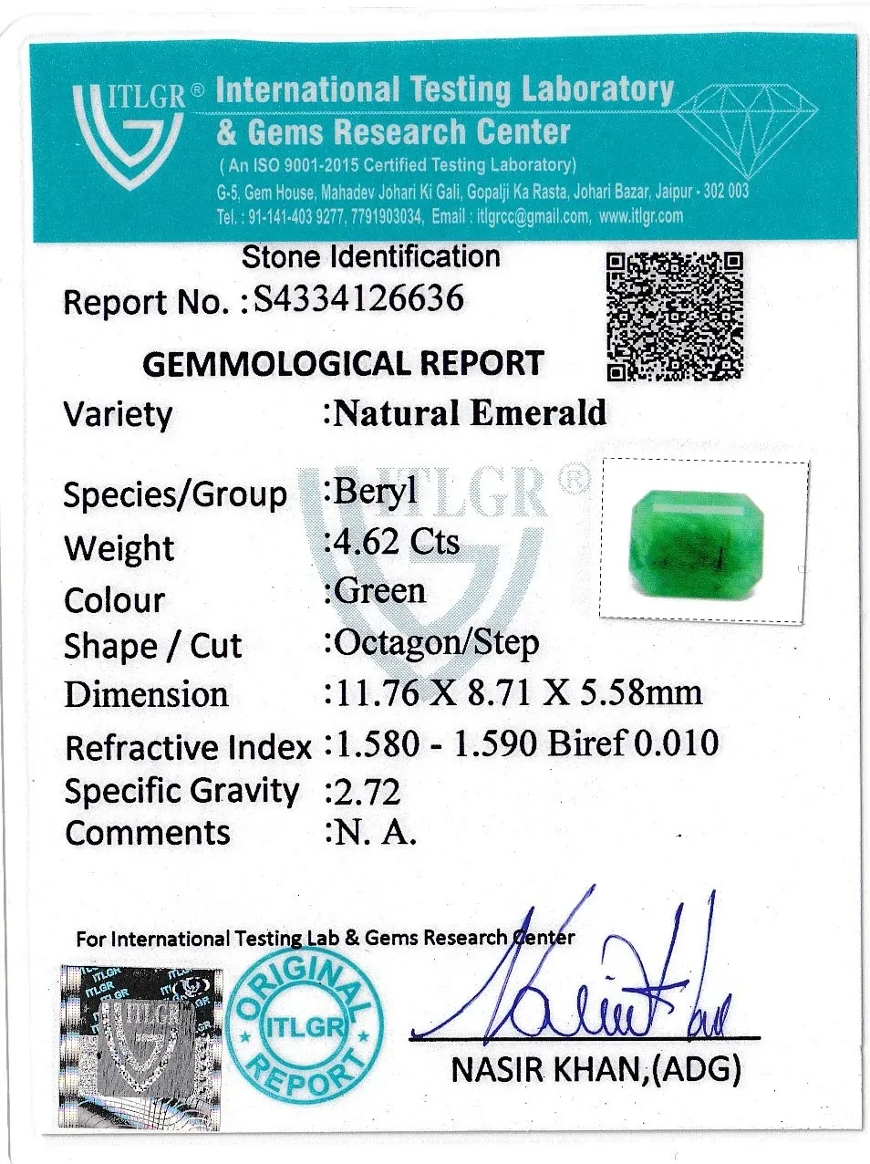 Emerald (Panna) - 4.62 Carat