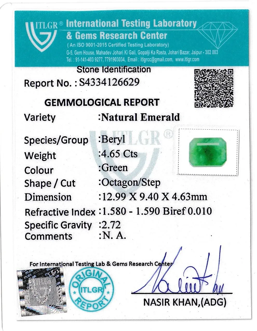 Emerald (Panna) - 4.65 Carat