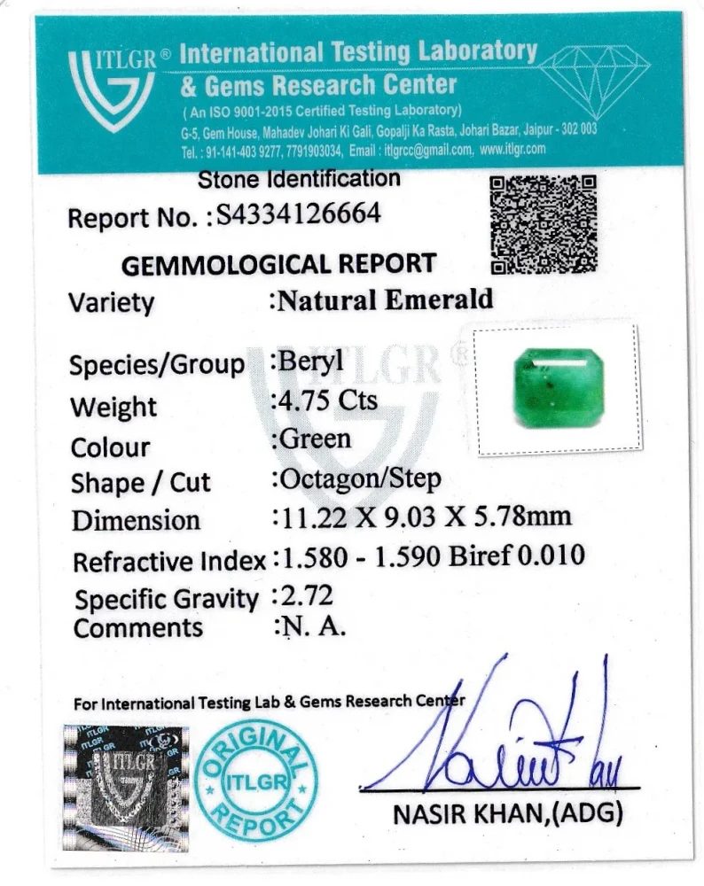 Emerald (Panna) - 4.75 Carat