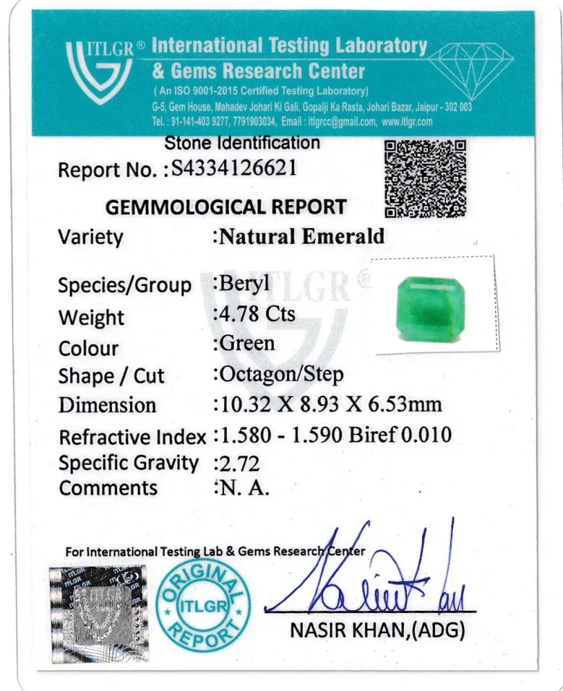 Emerald (Panna) - 4.78 Carat
