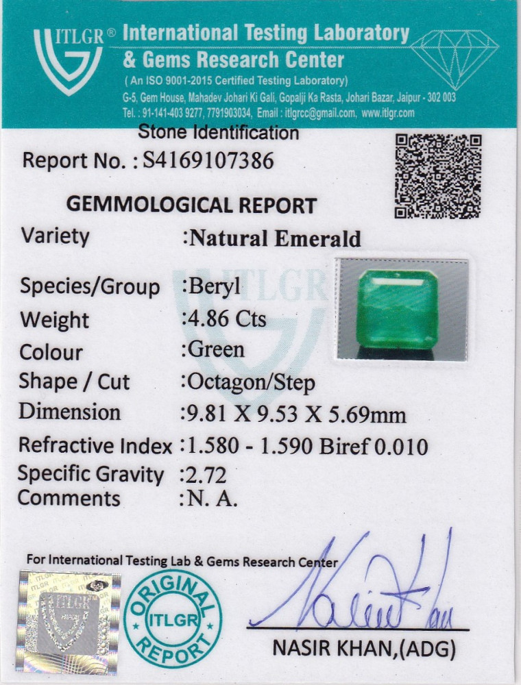 Emerald (Panna) - 4.86 Carat
