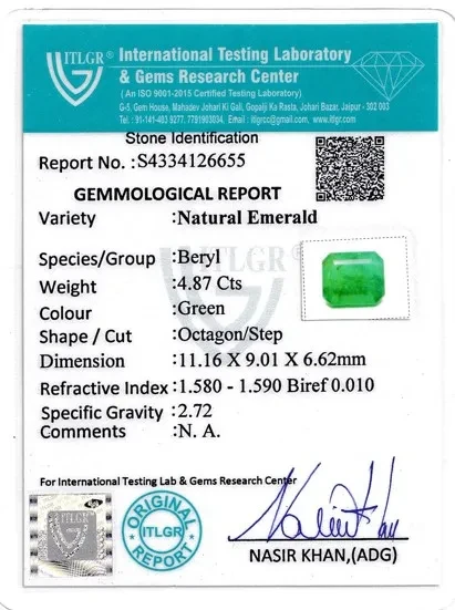 Emerald (Panna) - 4.87 Carat