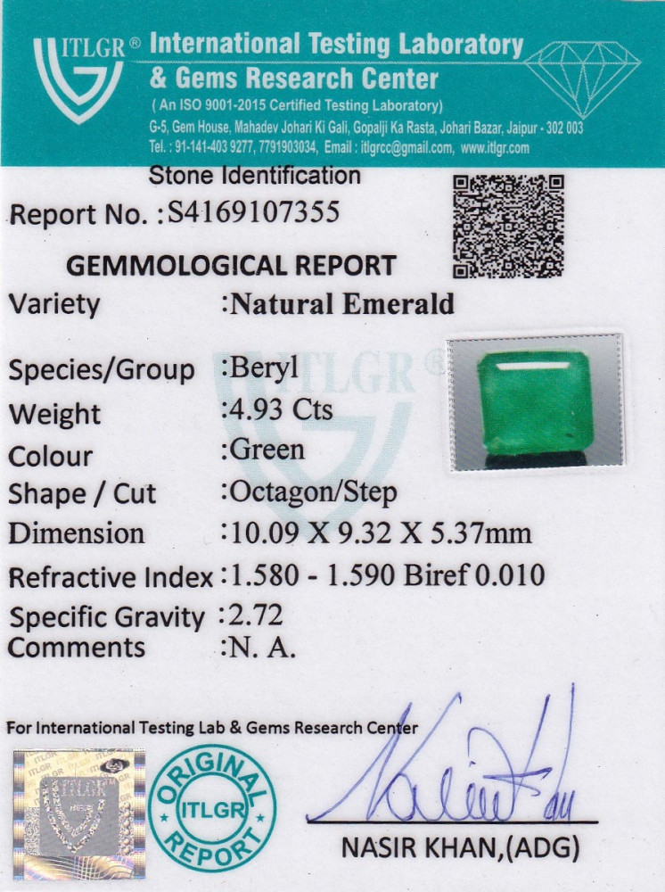 Emerald (Panna) - 4.93 Carat