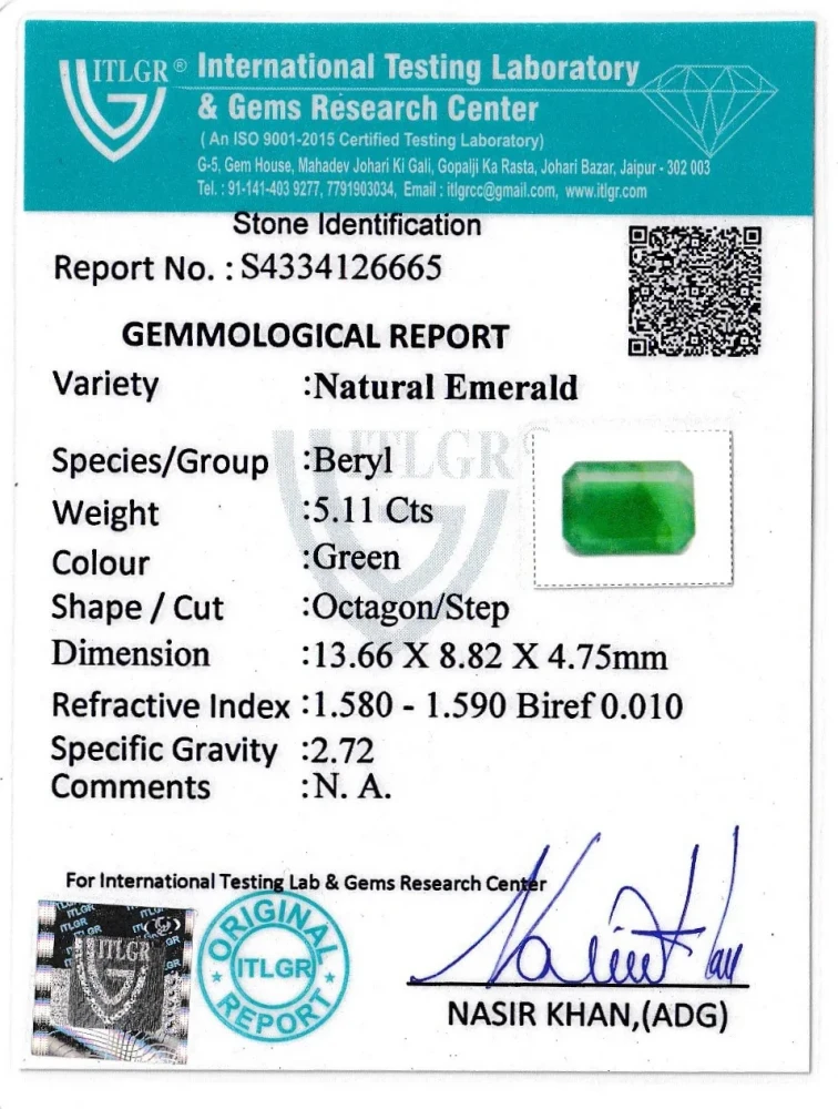 Emerald (Panna) - 5.11 Carat