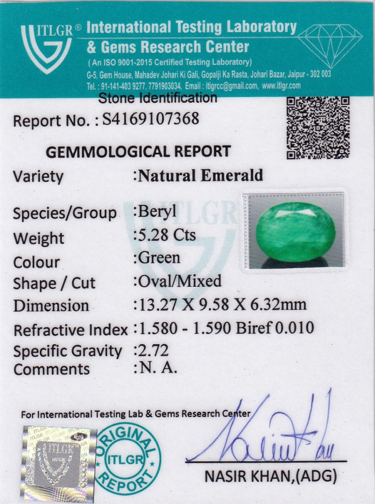 Emerald (Panna) - 5.28 Carat