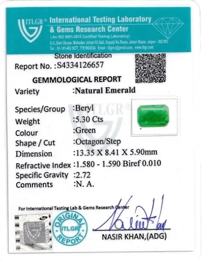 Emerald (Panna) - 5.3 Carat