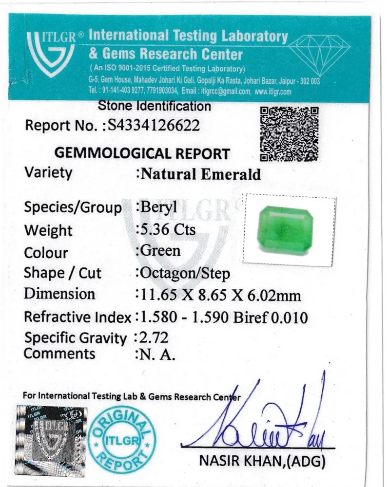 Emerald (Panna) - 5.36 Carat