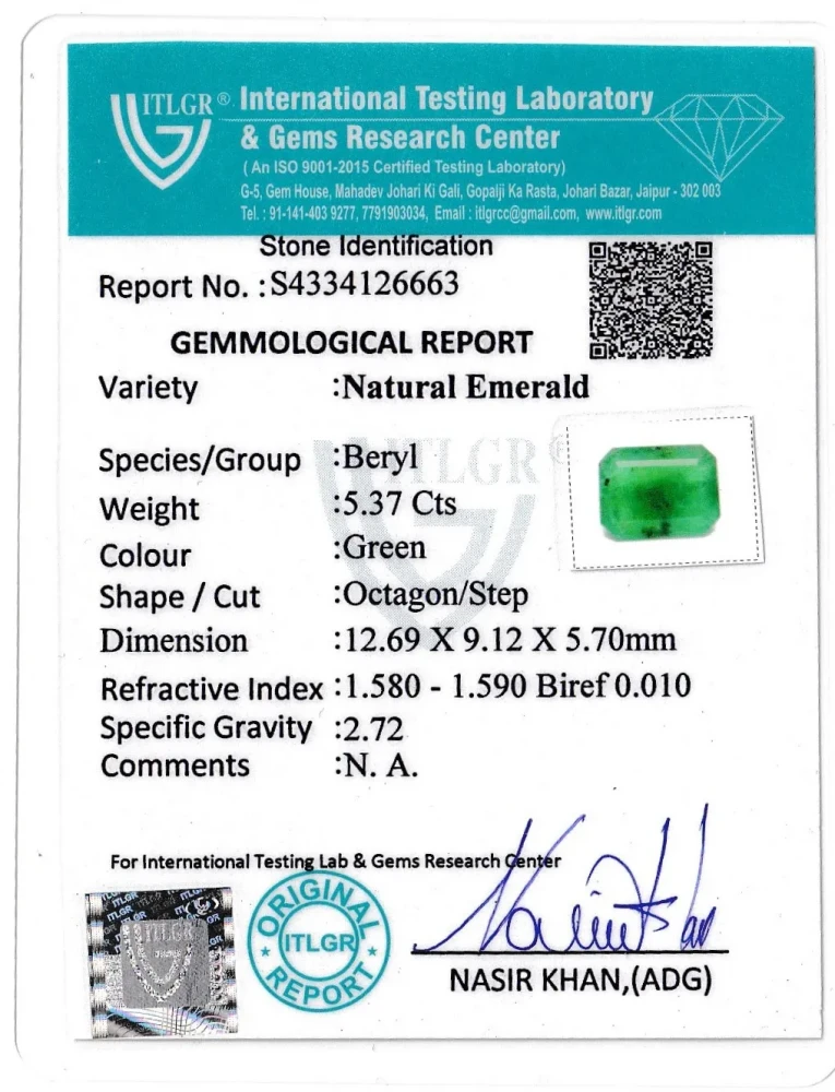 Emerald (Panna) - 5.37 Carat