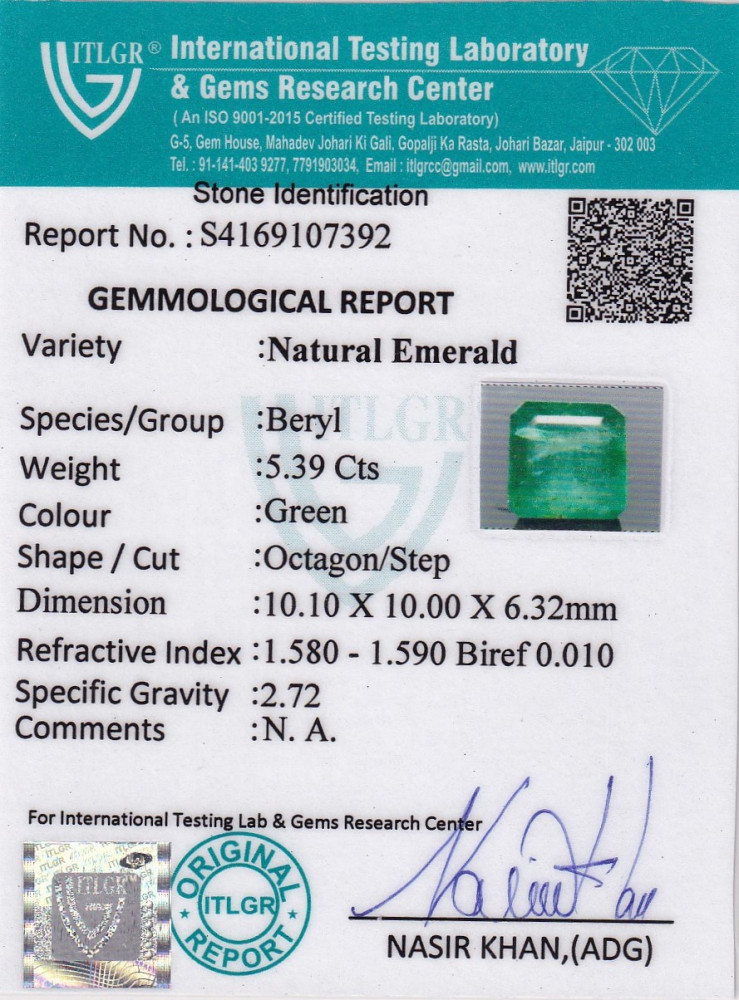 Emerald (Panna) - 5.39 Carat