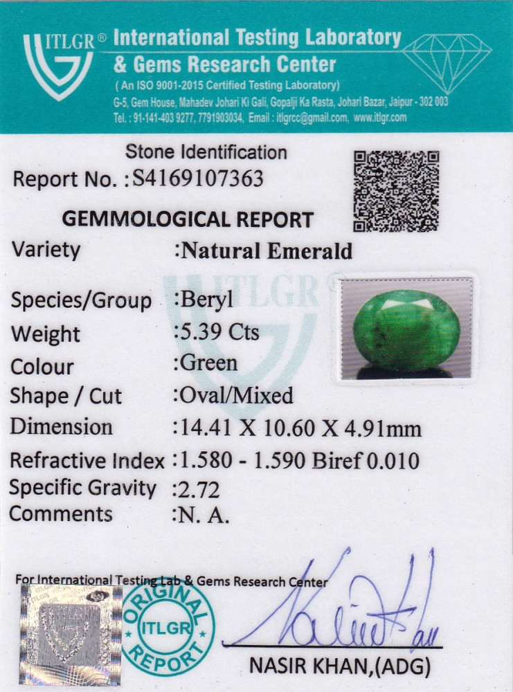 Emerald (Panna) - 5.39 Carat
