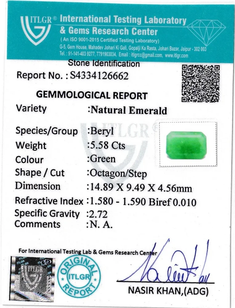 Emerald (Panna) - 5.58 Carat