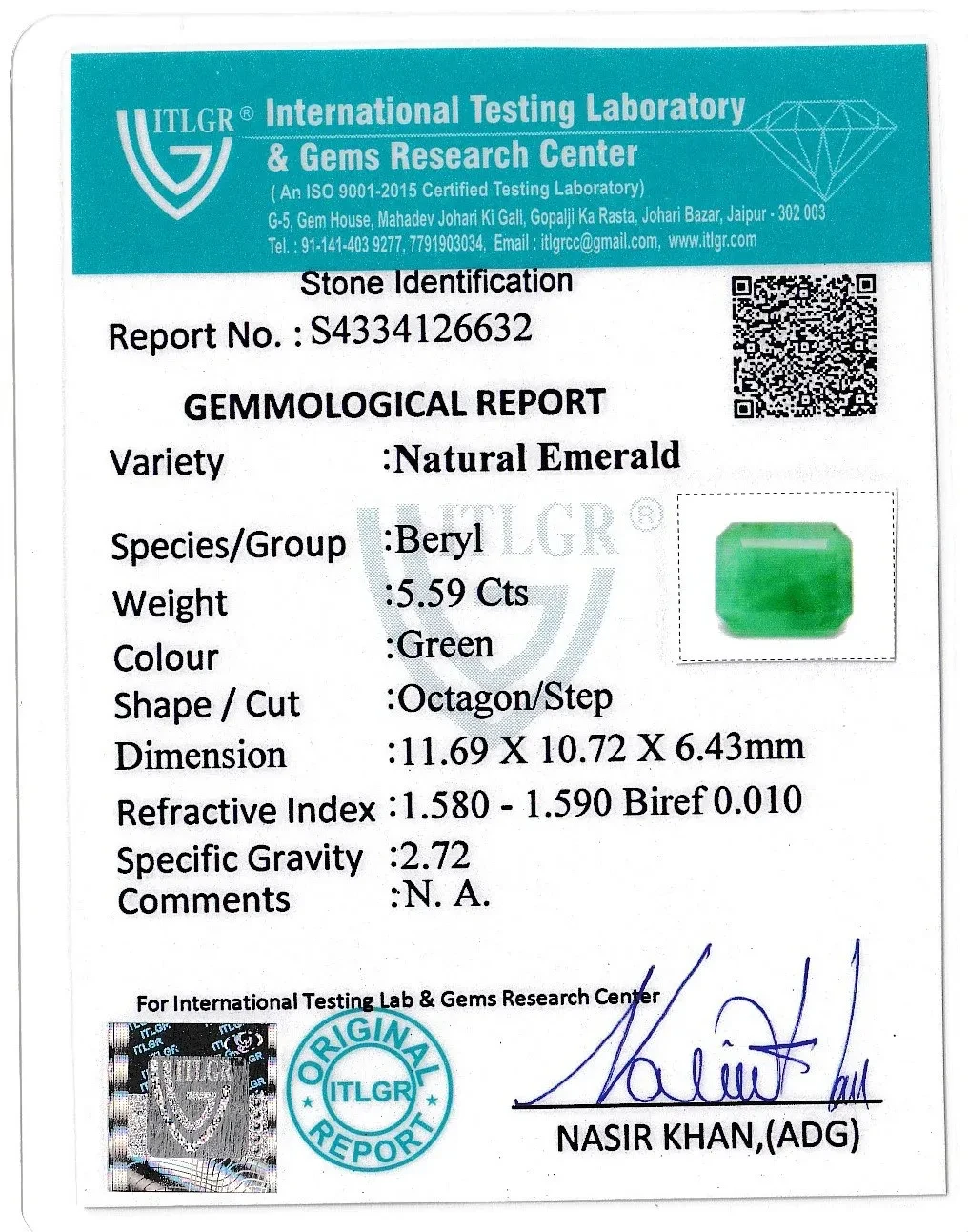 Emerald (Panna) - 5.59 Carat