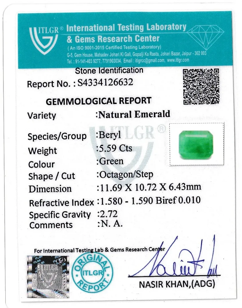 Emerald (Panna) - 5.59 Carat