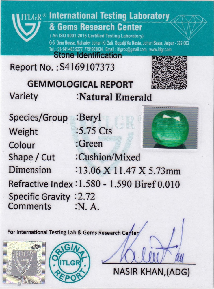Emerald (Panna) - 5.75 Carat