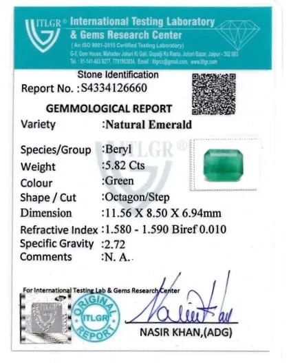 Emerald (Panna) - 5.82 Carat