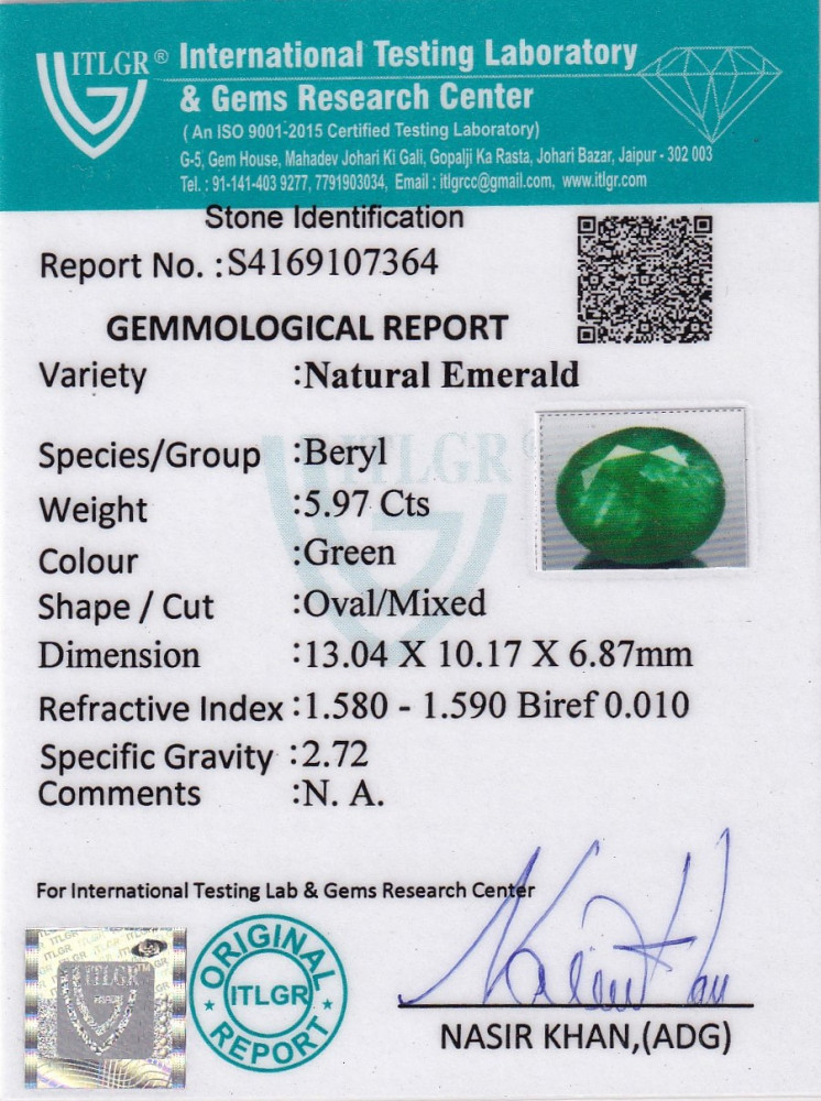 Emerald (Panna) - 5.97 Carat