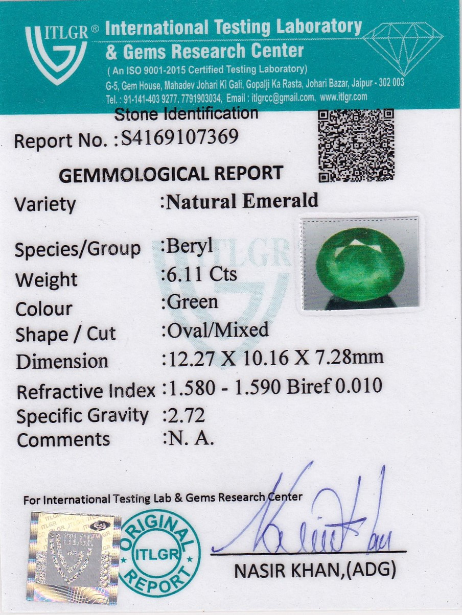 Emerald (Panna) - 6.11 Carat