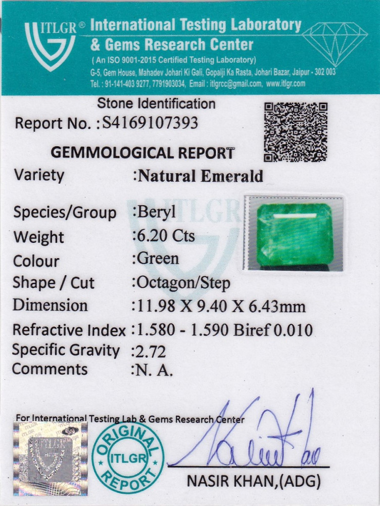 Emerald (Panna) - 6.2 Carat