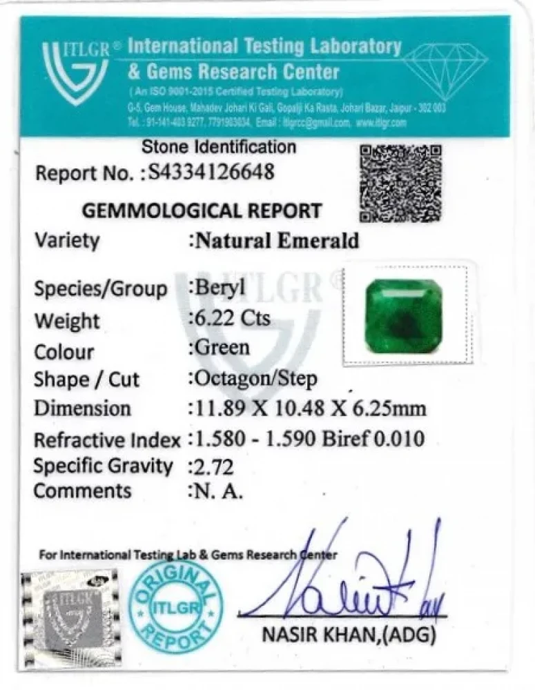 Emerald (Panna) - 6.22 Carat