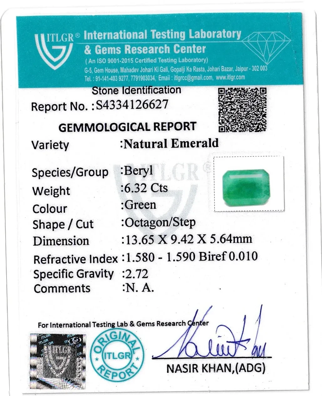 Emerald (Panna) - 6.32 Carat