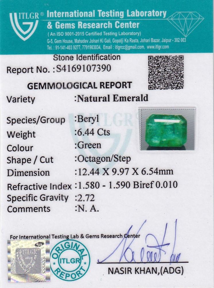 Emerald (Panna) - 6.44 Carat