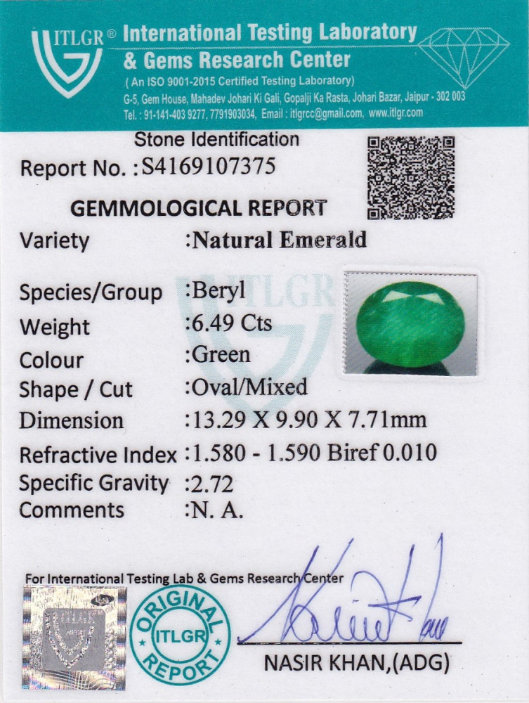 Emerald (Panna) - 6.49 Carat